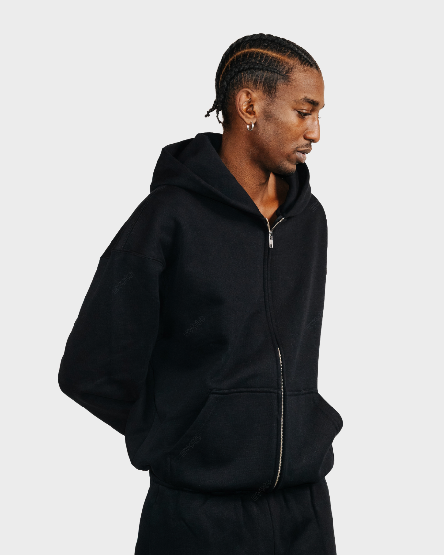 ZIP HOODIE 'BLACK'