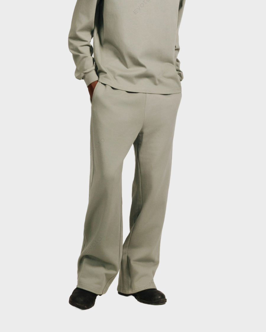 STRAIGHT-LEG PANTS 'VINTAGE OLIVE'