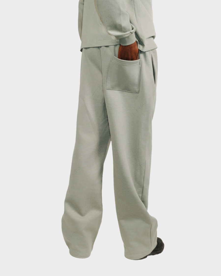 STRAIGHT-LEG PANTS 'VINTAGE OLIVE'