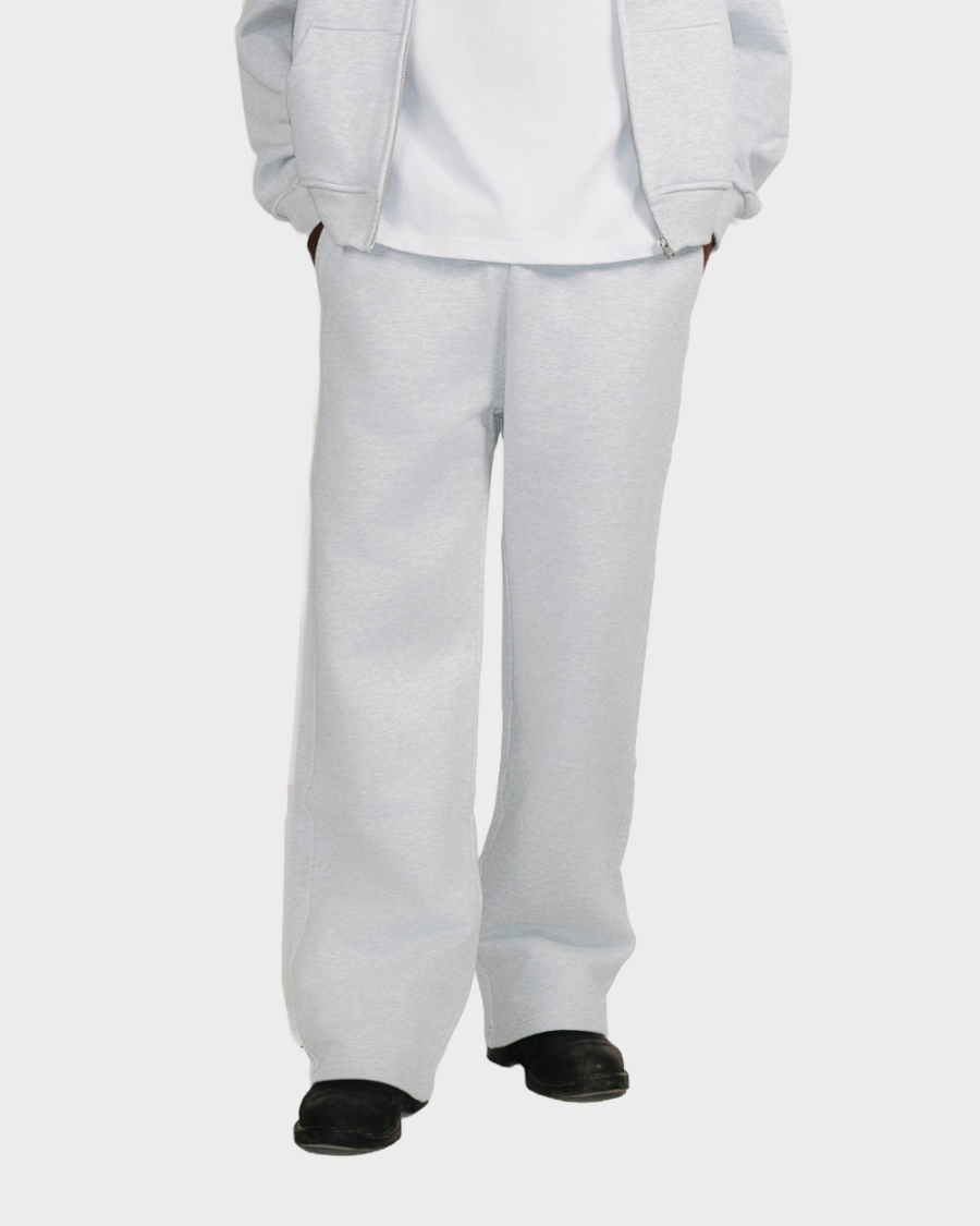 STRAIGHT-LEG PANTS 'HEATHER GREY'