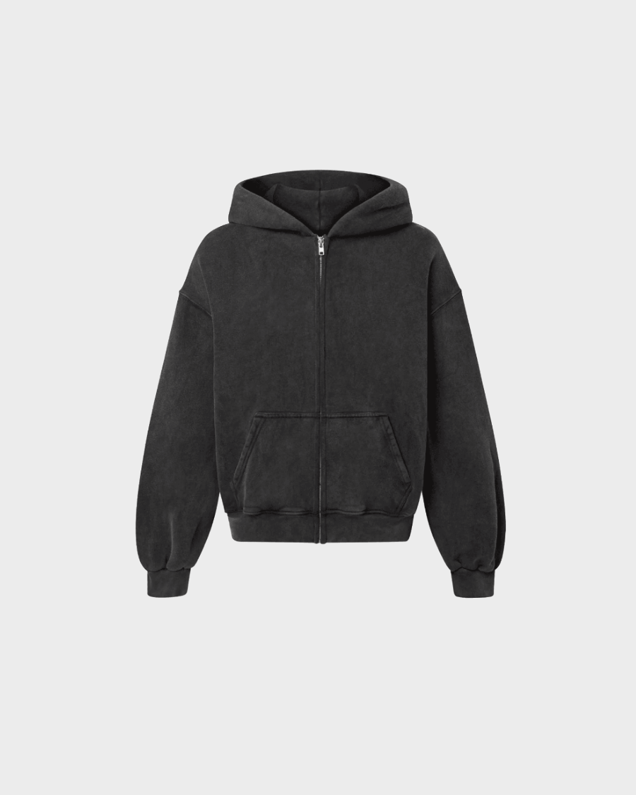 ZIP HOODIE ‘VINTAGE BLACK’