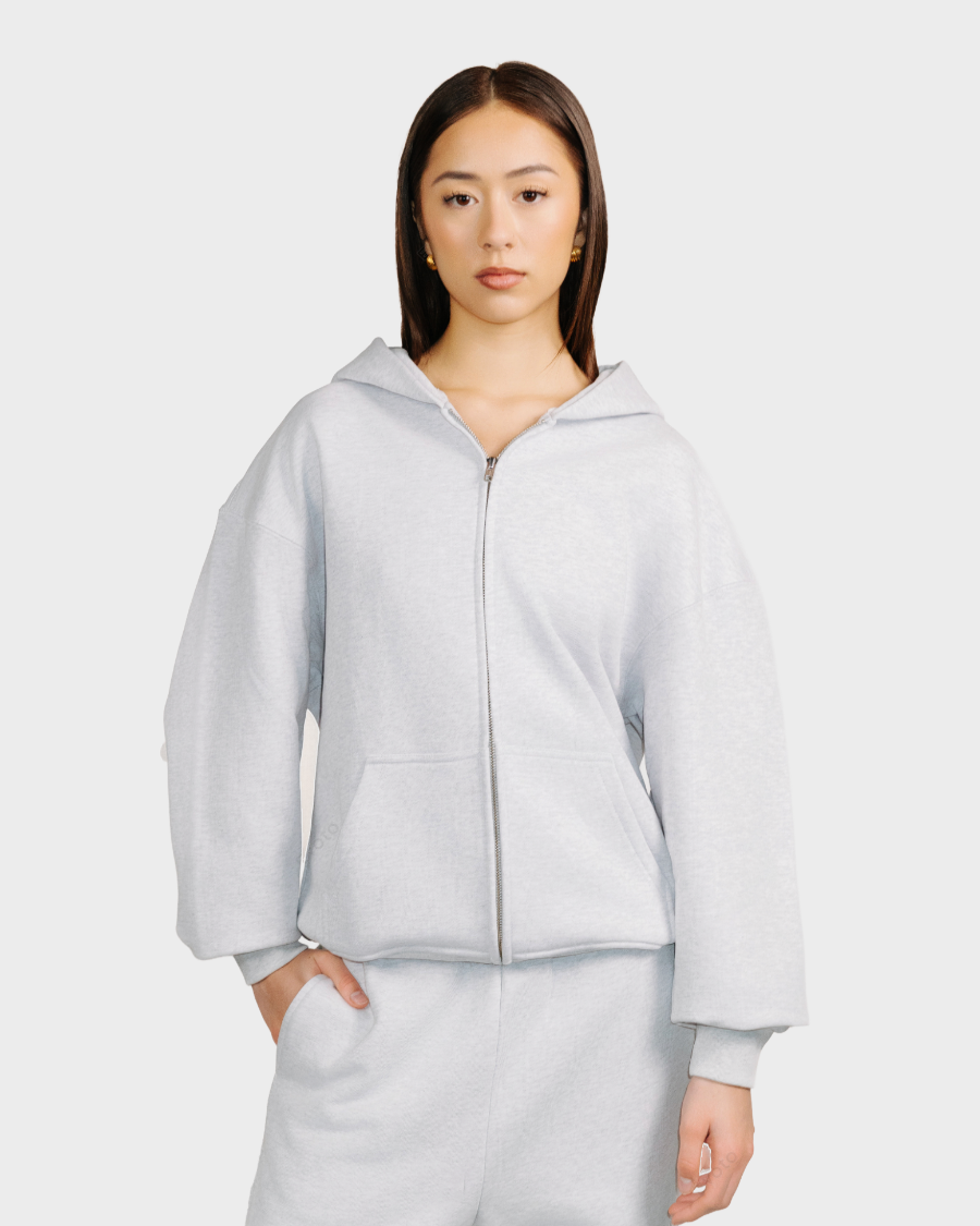 ZIP HOODIE ‘HEATHER GREY’