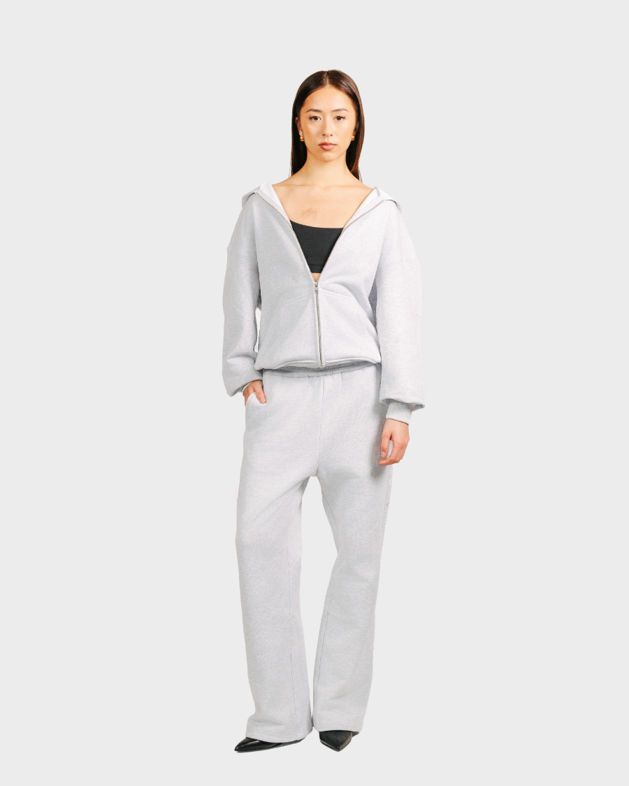 ZIP HOODIE ‘HEATHER GREY’