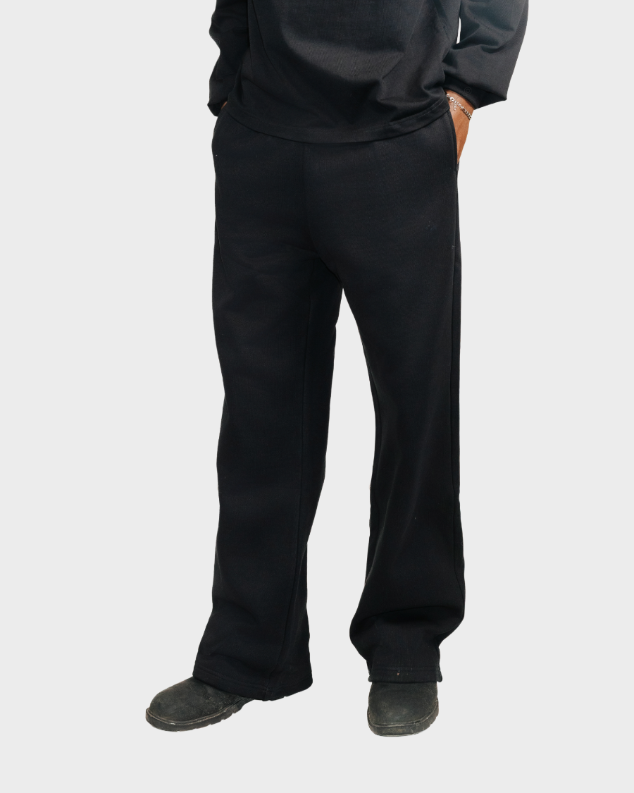 STRAIGHT-LEG PANTS 'BLACK'