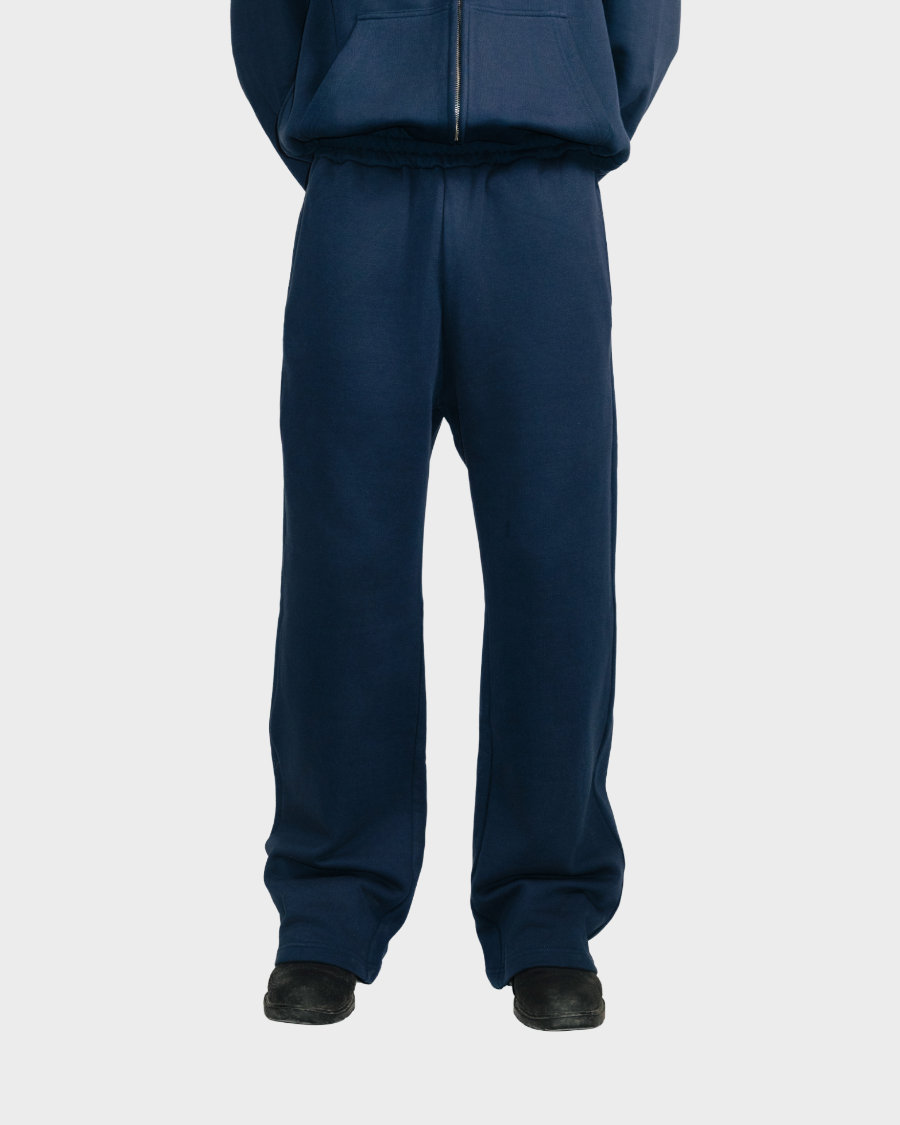 STRAIGHT-LEG PANTS 'NAVY'