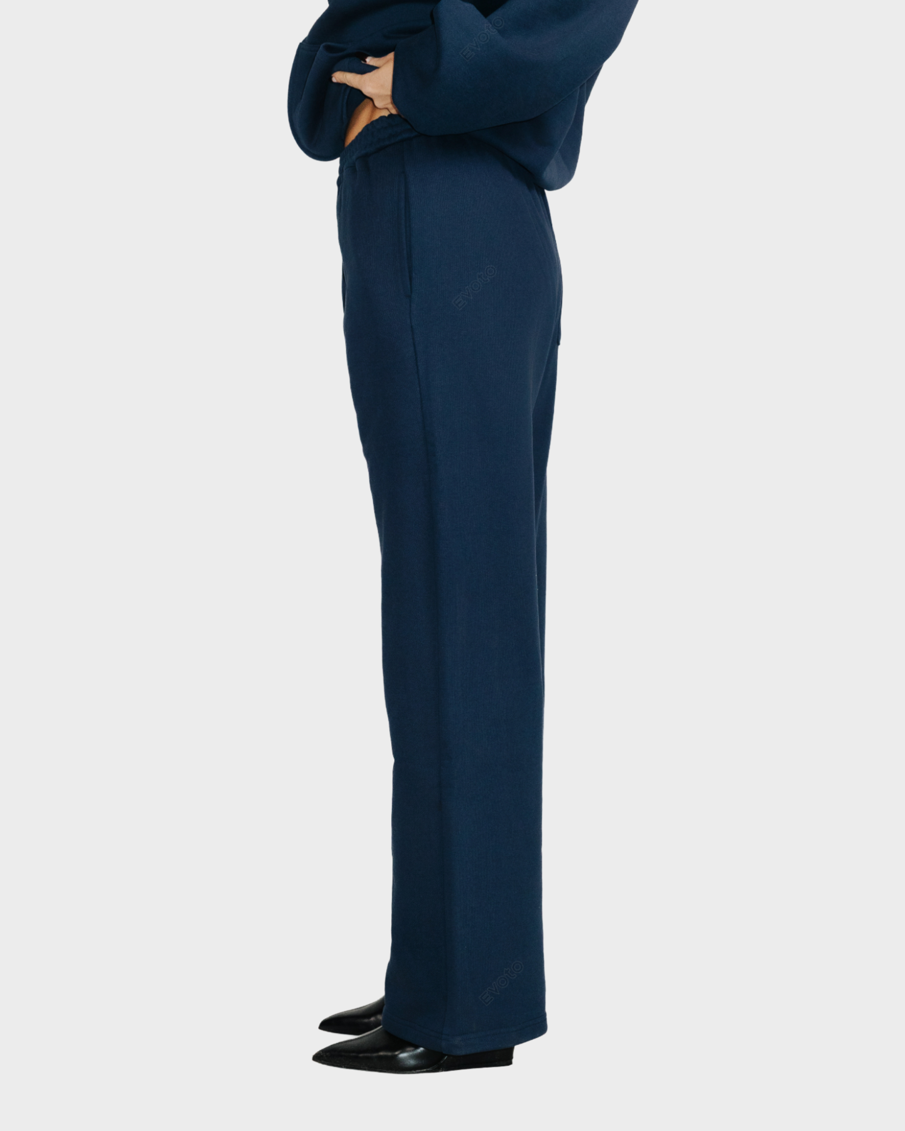 STRAIGHT-LEG PANTS 'NAVY'