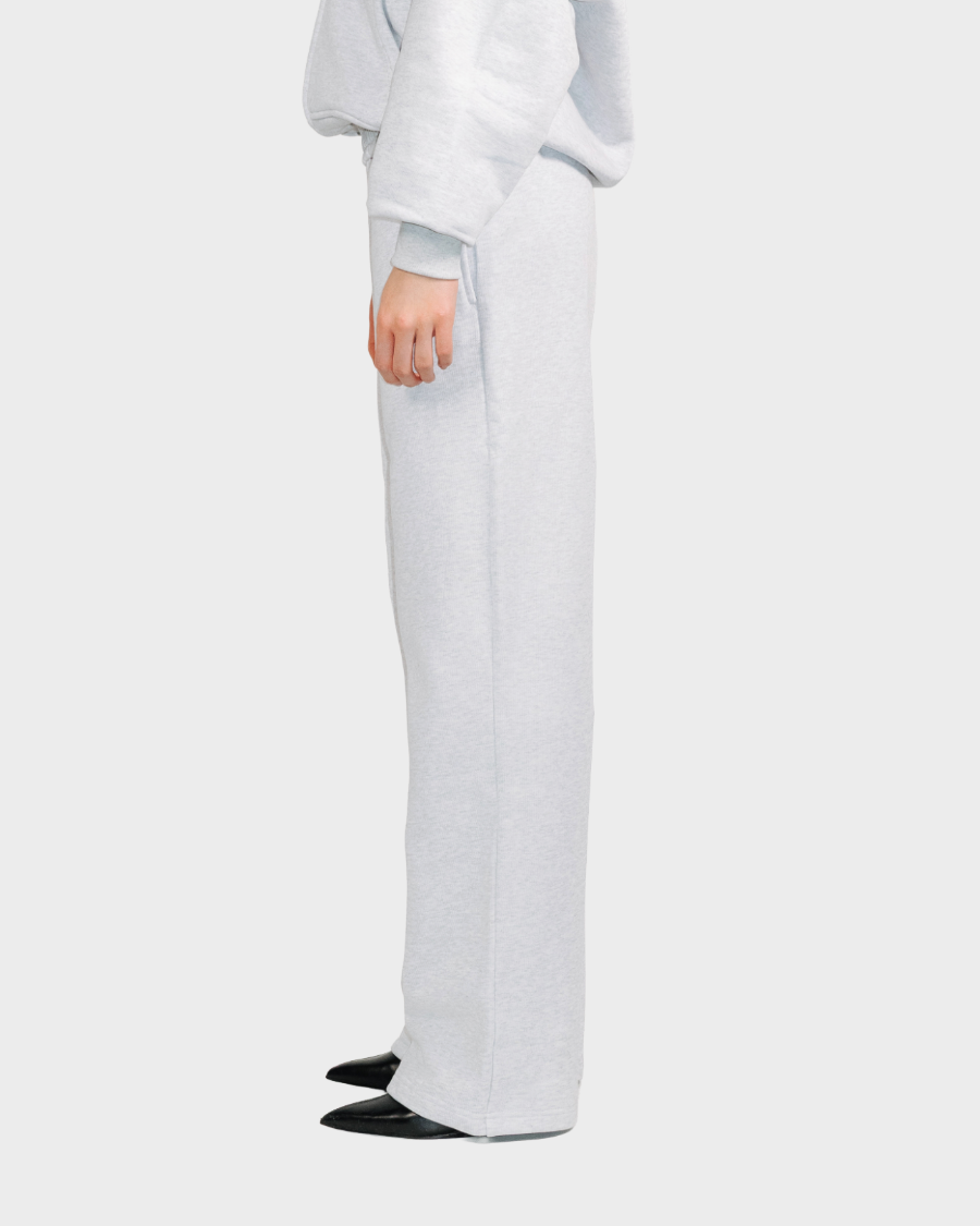 STRAIGHT-LEG PANTS 'HEATHER GREY'